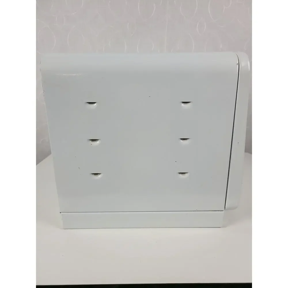 Vintage KCO Canada Bread Box White MCM Metal Retro Kitchen Storage Countertop